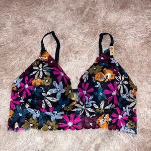VS PINK FLORAL LACE WIRELESS PUSH-UP BRALETTE